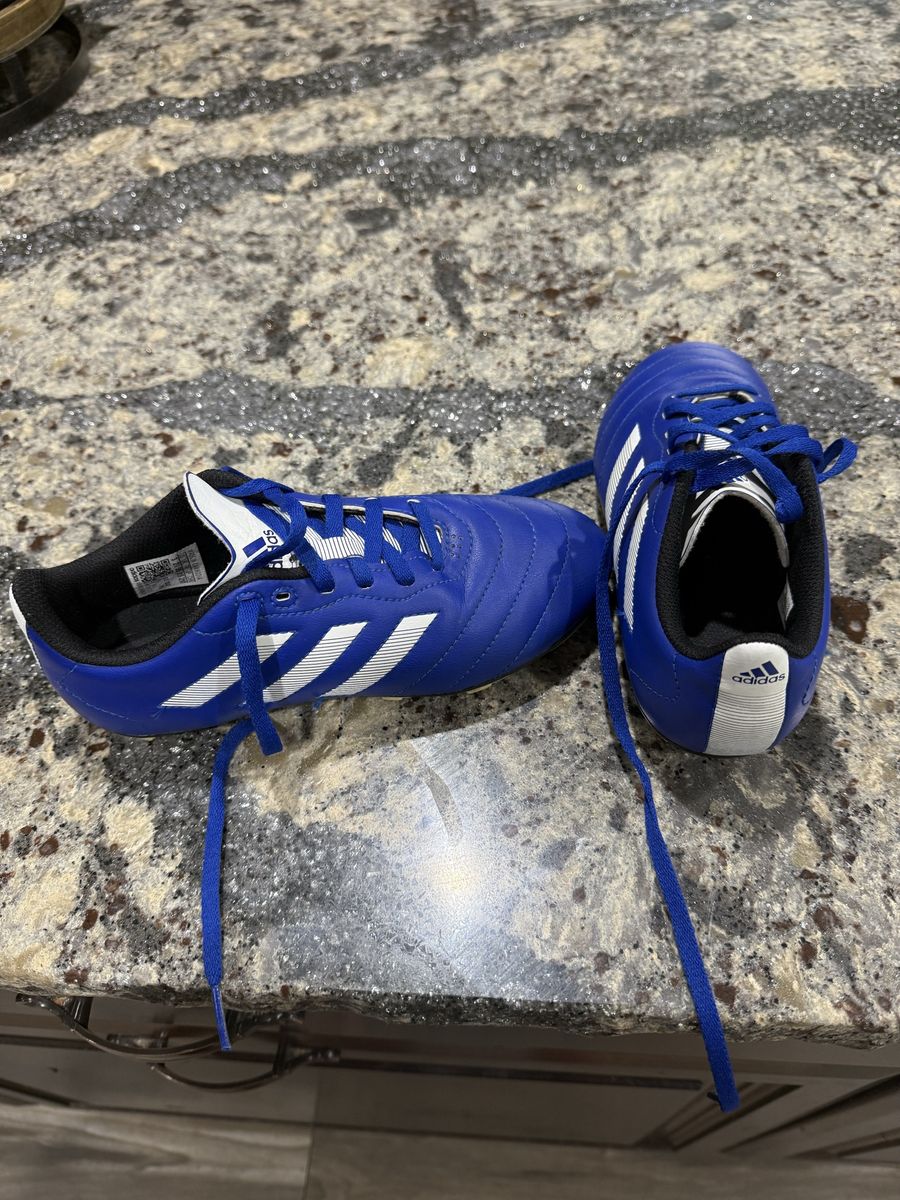 Adidas Blue and White Athletic Cleats Size 3