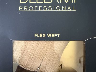 New. BELLAMI PROFESSIONAL Flex Weft Hair Extensions - Golden Blonde #610, 16" 120g, Natural Straight