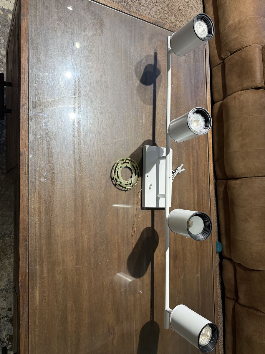 Lowes Allen-Roth Mason 36” 4-Light White Track Lighting Fixture