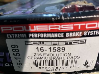 % Brake Pads Evolution 16-1589 Z16 Front fits 2018-2025 Jeep