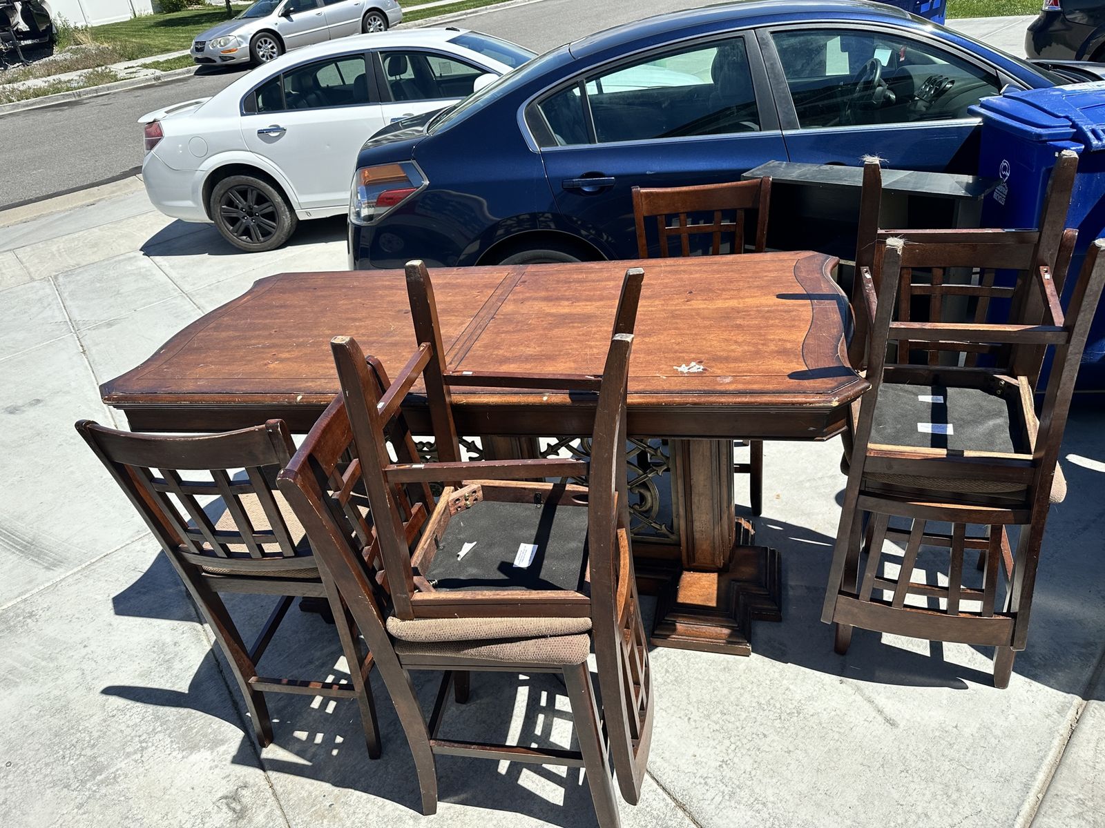 Solid Wood Dining Table and Chairs Set (heavy)
