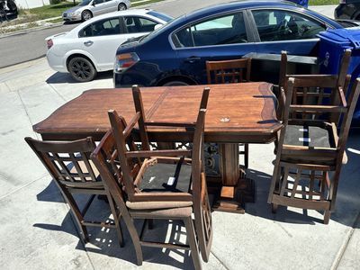 Solid Wood Dining Table and Chairs Set (heavy)