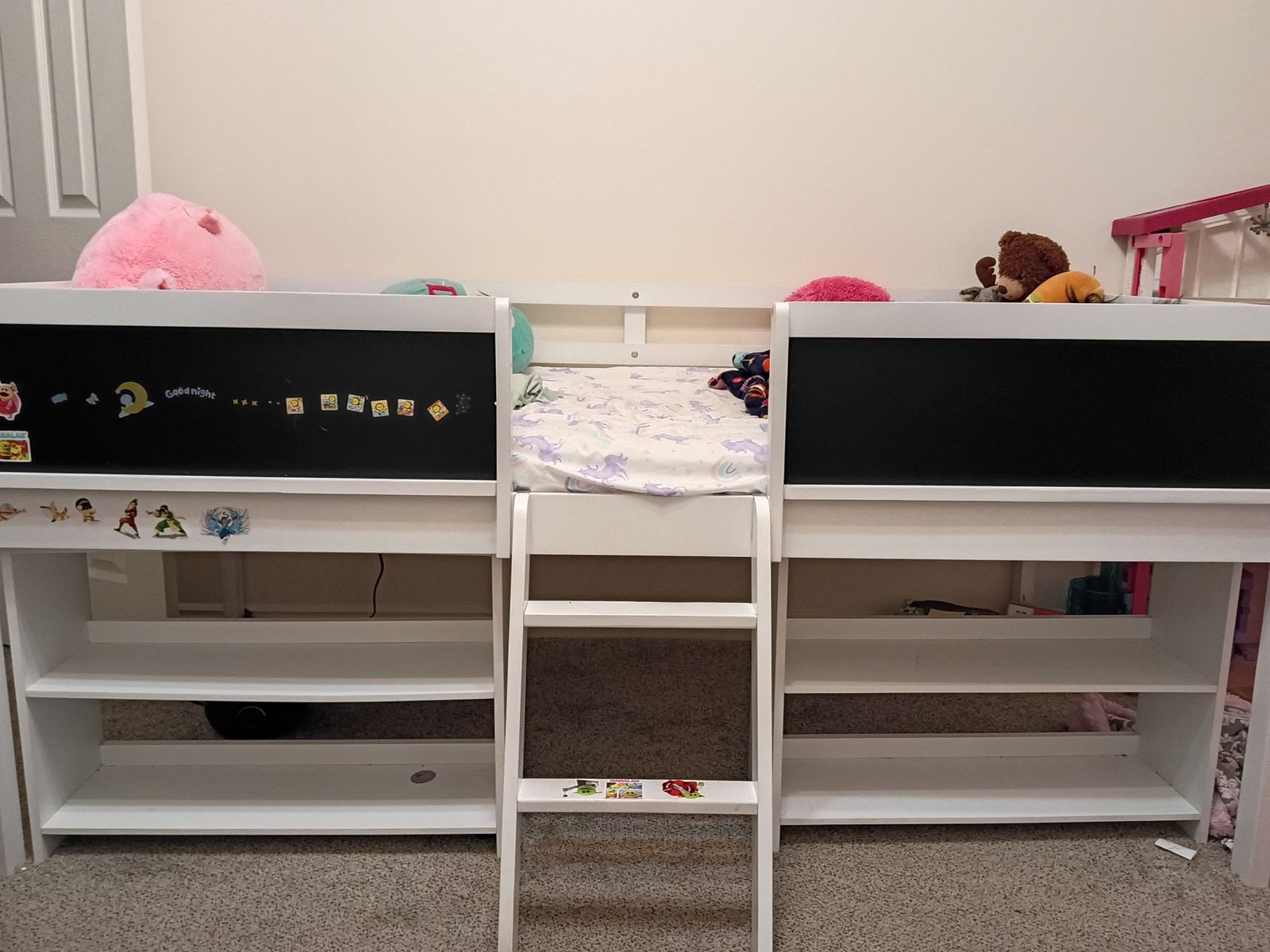 Children's Bed (Twin Size) Frame with Bookcases and Crawlspace