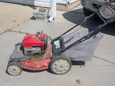 Troy-Built Tuff Cut 200 lawn mower with bag.