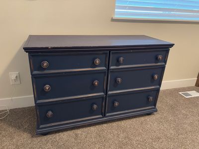 Navy blue 6 drawer dresser