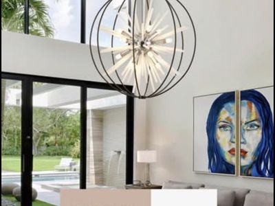 Unique Black & Silver Globe Sputnik Crystal Chandelier-See Description