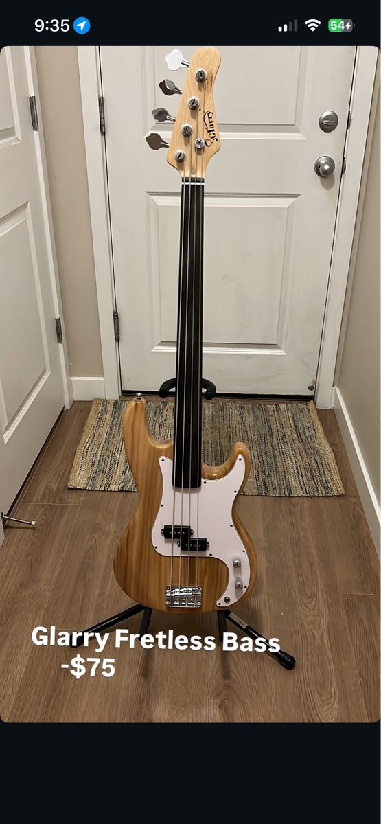 Glarry Fretless Bass