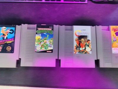 Nintendo NES Game Lot: TMNT, Anticipation, Rad Racer, Zaxxon - Classic Retro Gaming Fun!