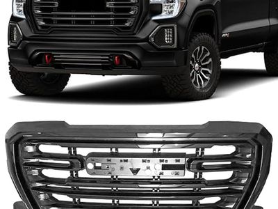2019-2021 GMC Sierra 1500 Gloss Black Grille Front Upper Grill Assembly - NEW