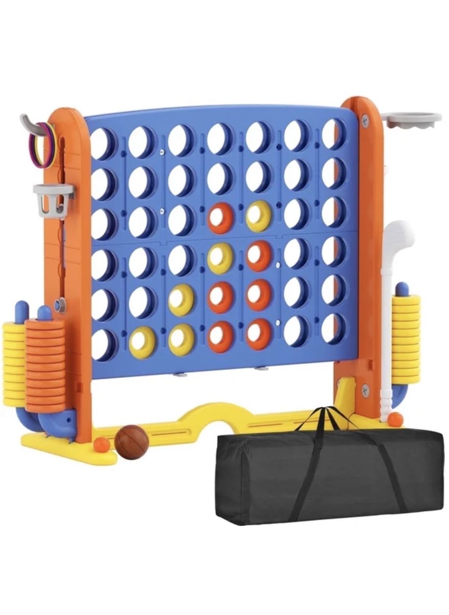 Jumbo 4-to-Score Giant Game Set W/Storage Carrying Bag for Kids Adult Outdoor Holiday Party Family yard Game