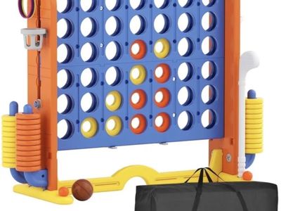 Jumbo 4-to-Score Giant Game Set W/Storage Carrying Bag for Kids Adult Outdoor Holiday Party Family yard Game