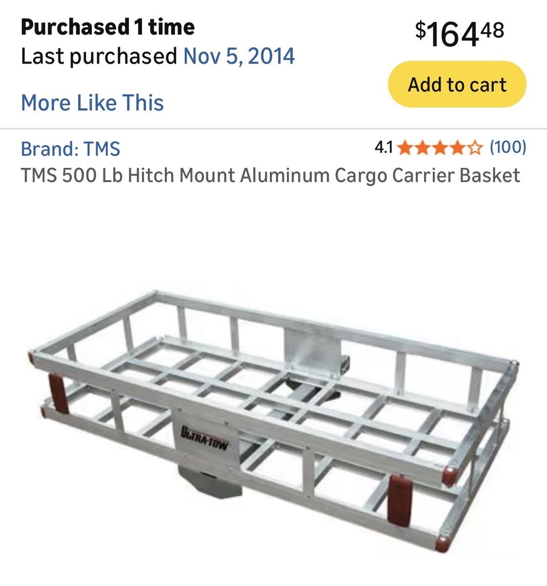 Cargo Carrier - 500lb, 2" Hitch Receiver