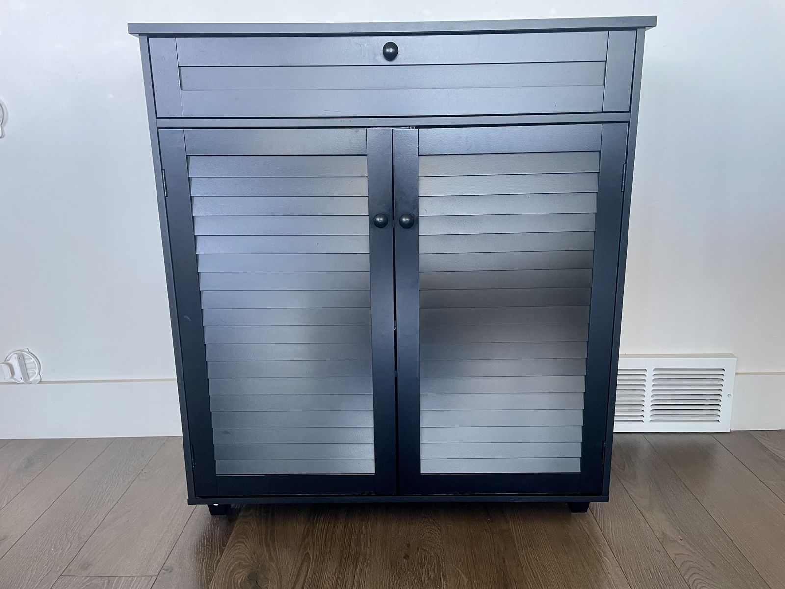 Black Shoe Storage Cabinet