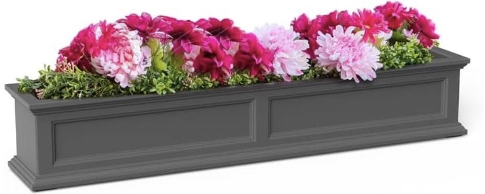 5ft Traditional Plastic Window Box, Gray