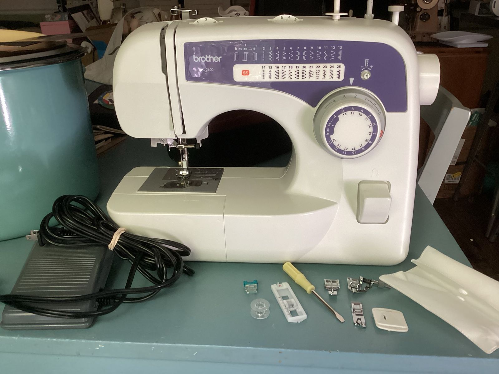 Brother XL-2600 Free Arm Sewing Machine with Foot Pedal and Accessories