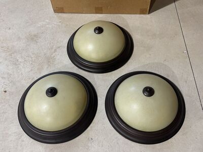 (SET OF 3) 15" Diameter Oil Rubbed Bronze Boob/Mushroom Light Fixtures