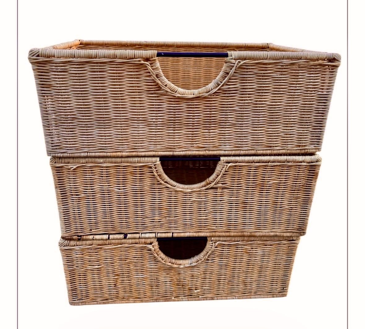 Wite Frame Wicker Baskets