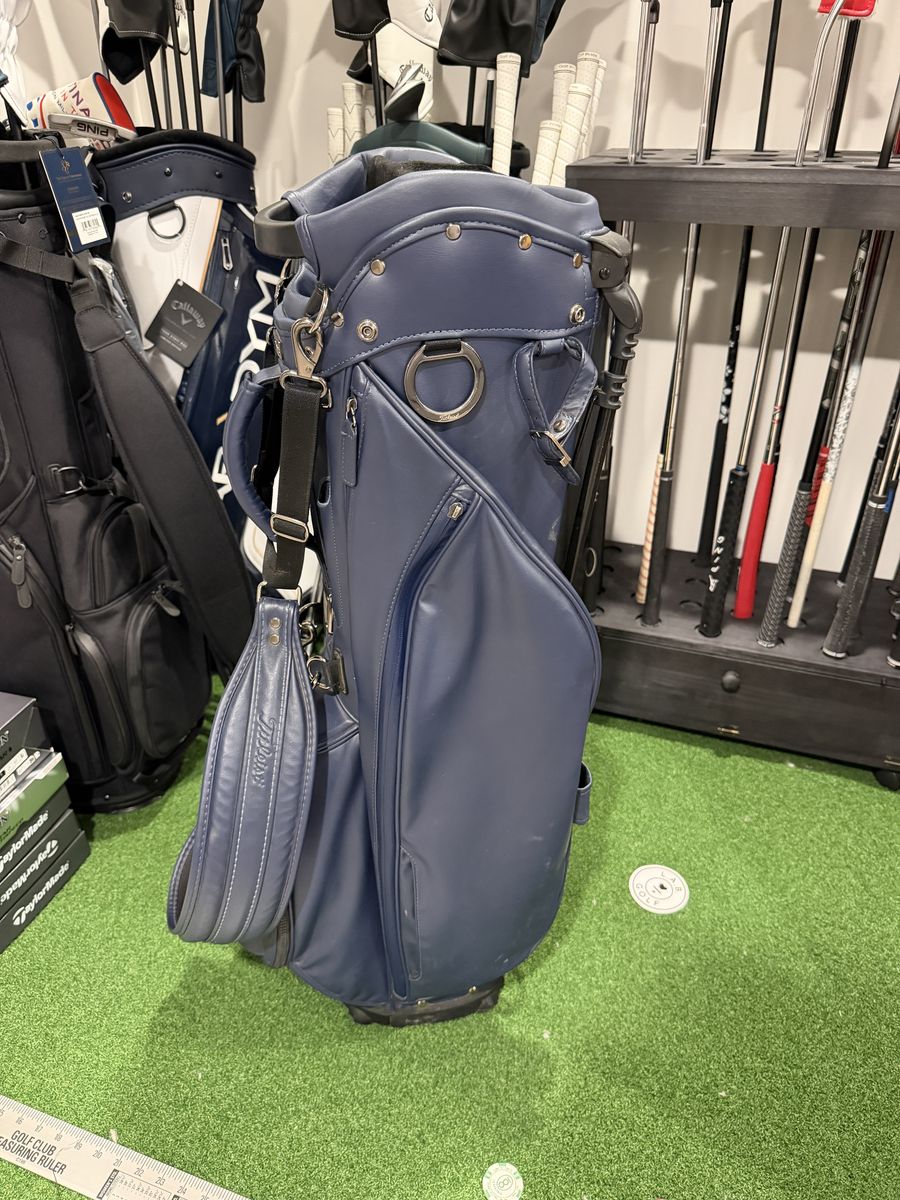 Titleist Links Legend Blue Leather Golf Bag 4 Divider (No Rain Cover) Above Average