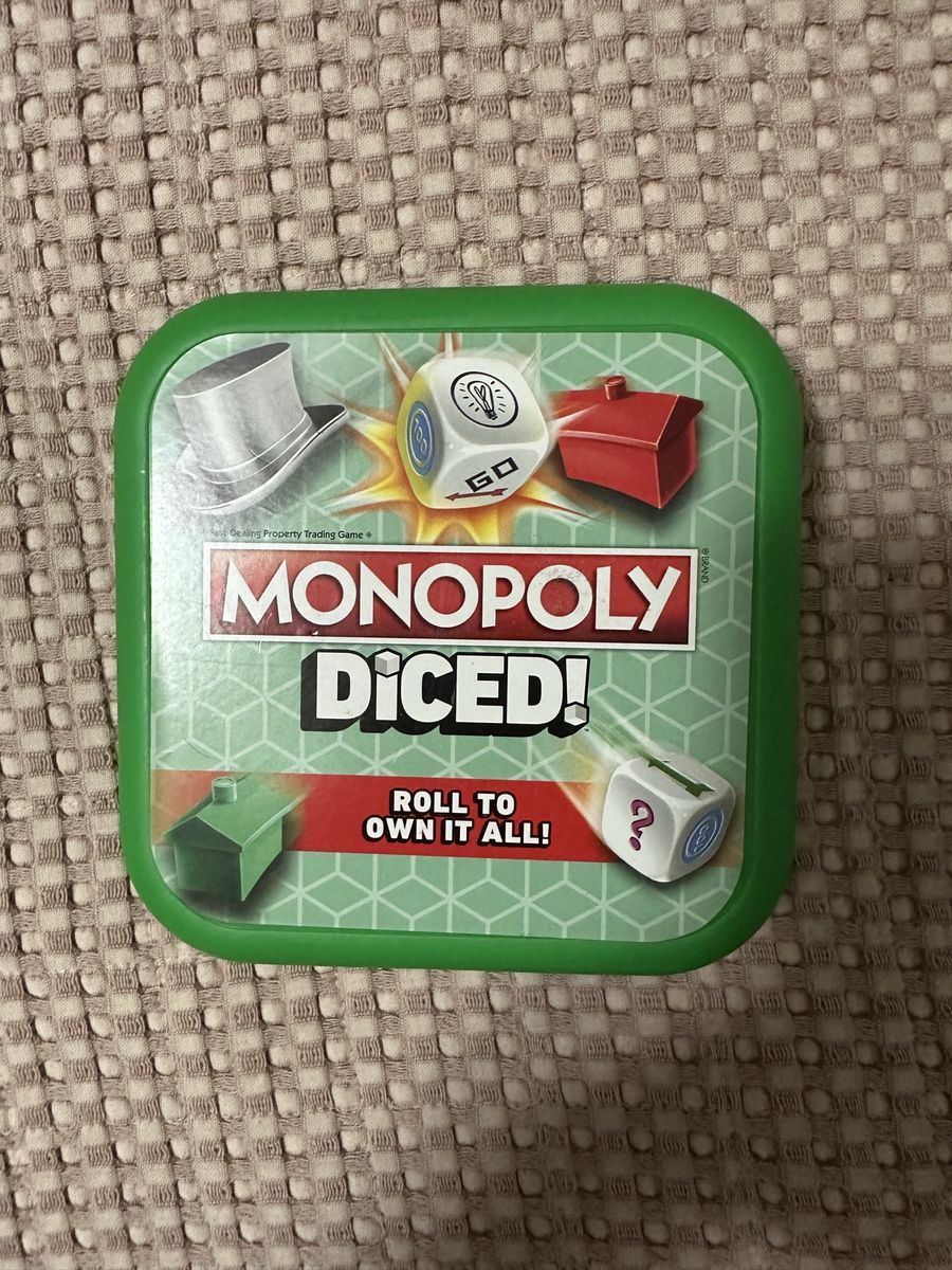 Monopoly Diced! Travel Dice Game in Green Storage Tin