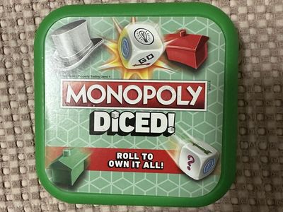 Monopoly Diced! Travel Dice Game in Green Storage Tin