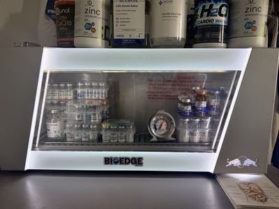 Like New! RedBull BioEdge Peptide/Medicine Mini Fridge Cooler, Compact Countertop Refrigerator