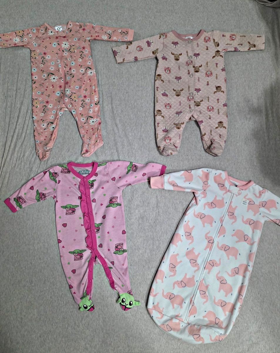 Baby Girl Clothes Lot, 0-3 Months, Onesies, Sleepers, and Pants