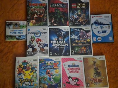 Nintendo Wii game bundle including Wii Sports Resort! Trades considered~!