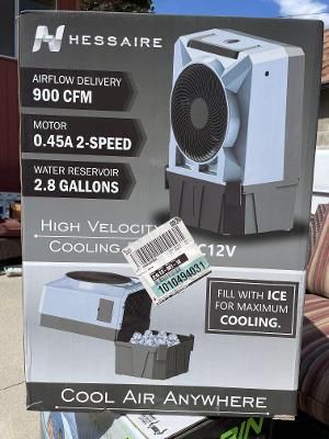NEW Hessaire 900 CFM 2-Speed Portable Evaporative Cooler - 2.8 Gallon Water Reservoir