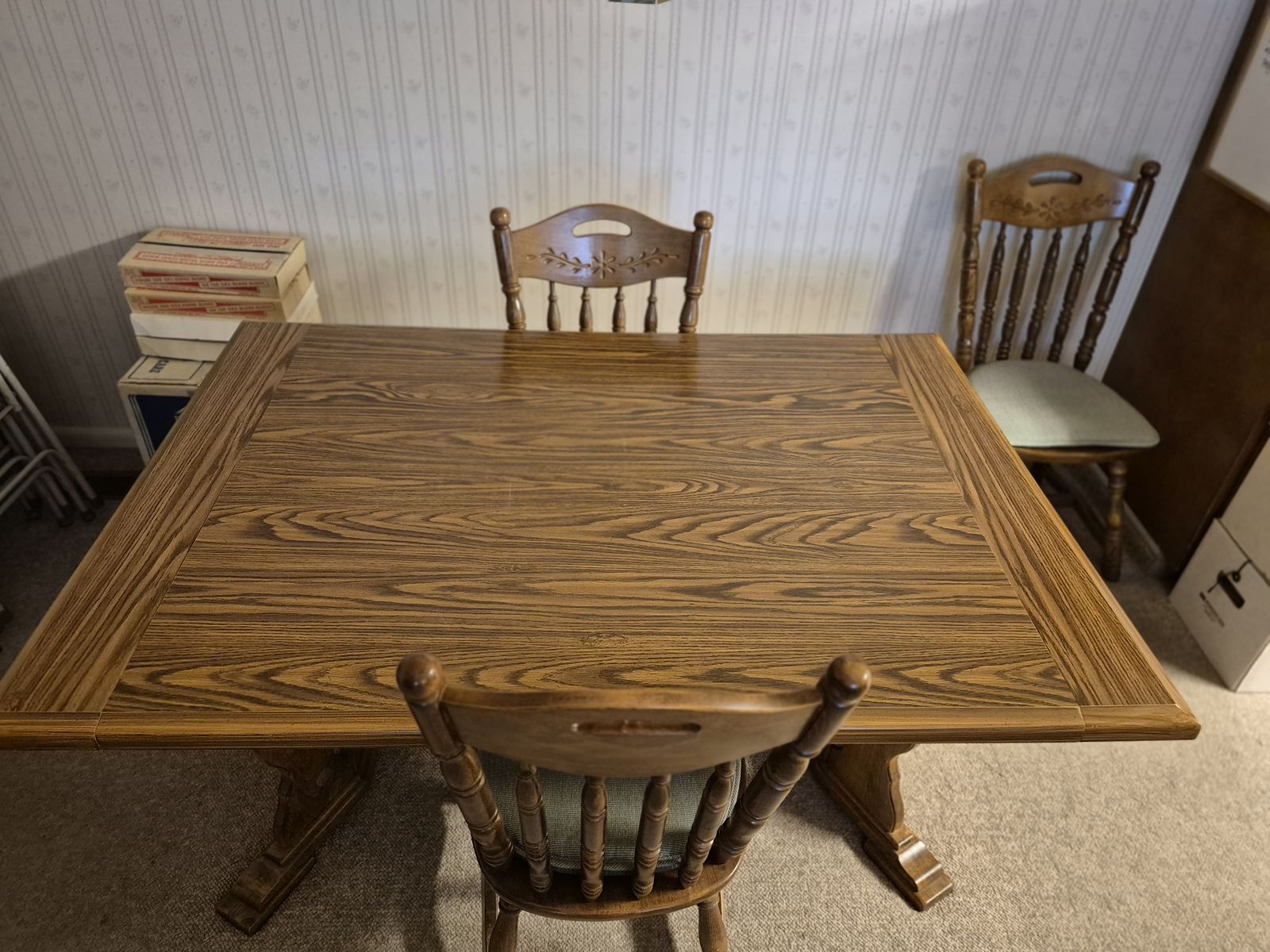 Vintage dining table with 6 chairs