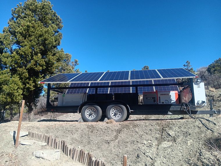 Solar Trailer including generator and batteries