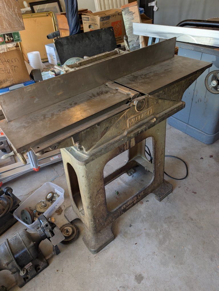 Vintage Wallace Jointer Woodworking Planer Heavy Duty Cast Iron