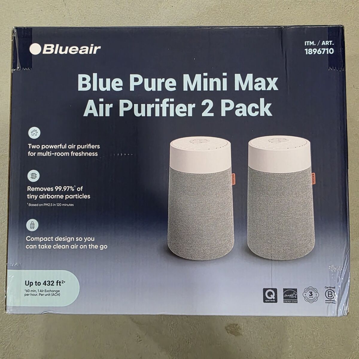 Blue pure mini max air purifier 2 pack