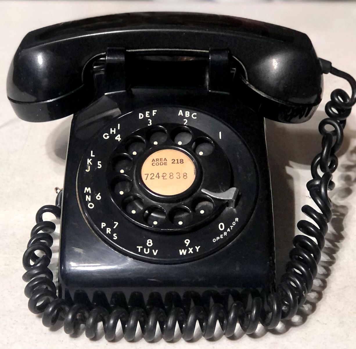 Collectible Vintage Bell System Black Rotary Phone Complete, Includes Cords 801-680-2423
