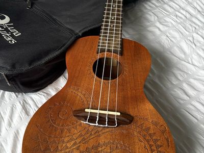 Luna Tattoo Mahogany Soprano Ukulele with Gig Bag