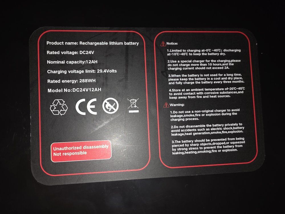 Electric wheelchair battery.