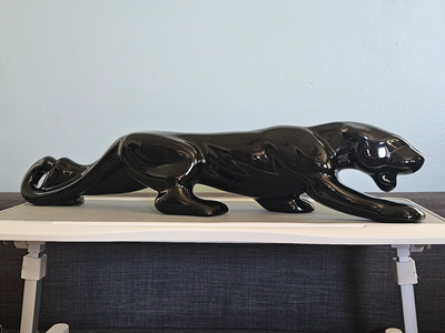 24" Large Black Panther Statue | Hollywood Regency MCM Decor