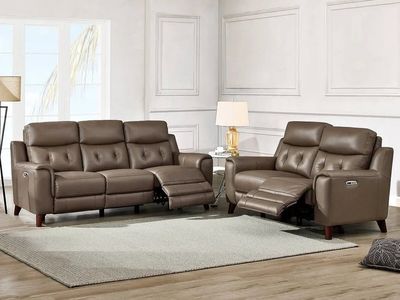 Leather Power Reclining Sofa + Loveseat - 70% OFF