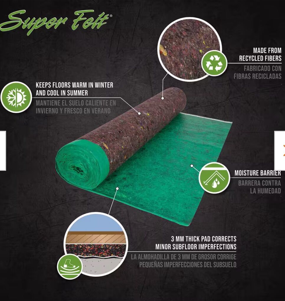 Super Felt 360 Sq Ft Cushion Underlayment Roll