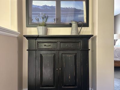 Distressed Black Wood Accent Cabinet Console Table - 2 Drawers, 2-Door Storage 42"H x 39"W