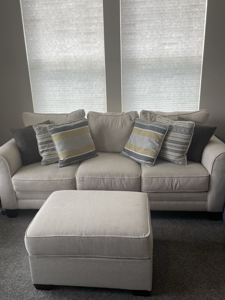 Long couch w/Ottoman for sale!