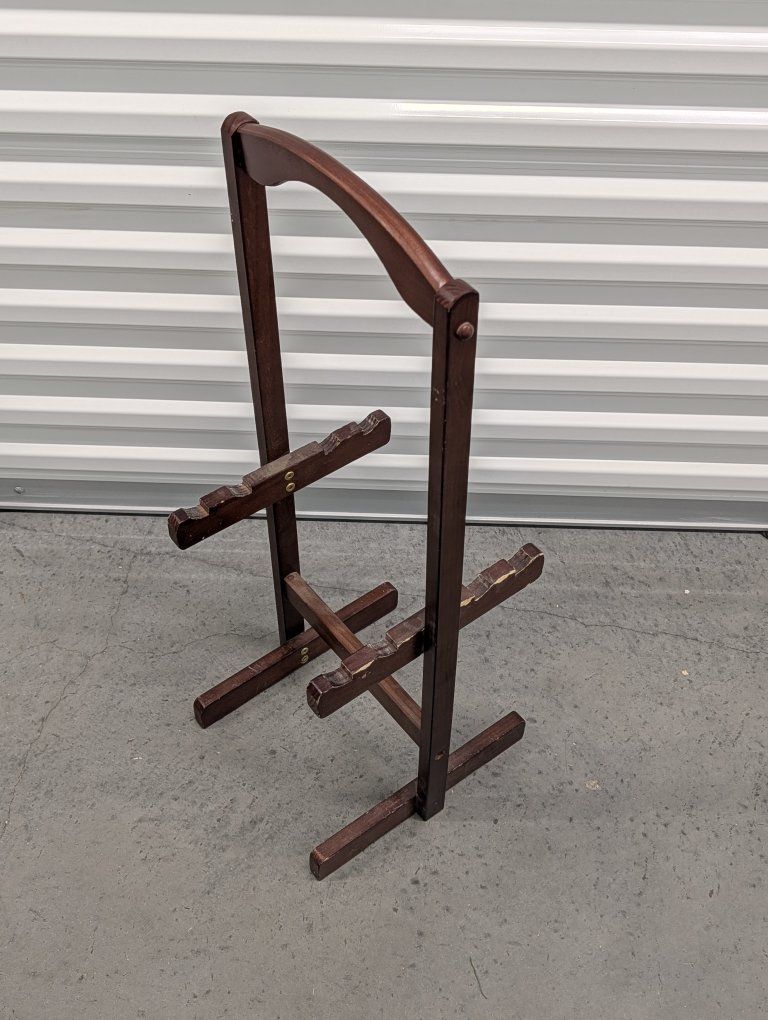 3-Tier Wooden Floor Sword Stand | Freestanding Katana Display Rack | 28" Tall