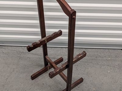 3-Tier Wooden Floor Sword Stand | Freestanding Katana Display Rack | 28" Tall