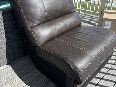 Dark Brown Leather Modular Armless Chair