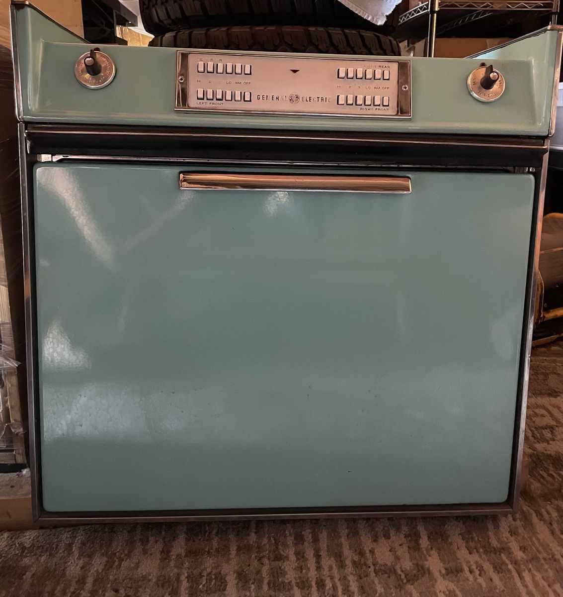 Vintage GE Electric Range/Stove Top Unit - Aqua Blue, Mid-Century Style
