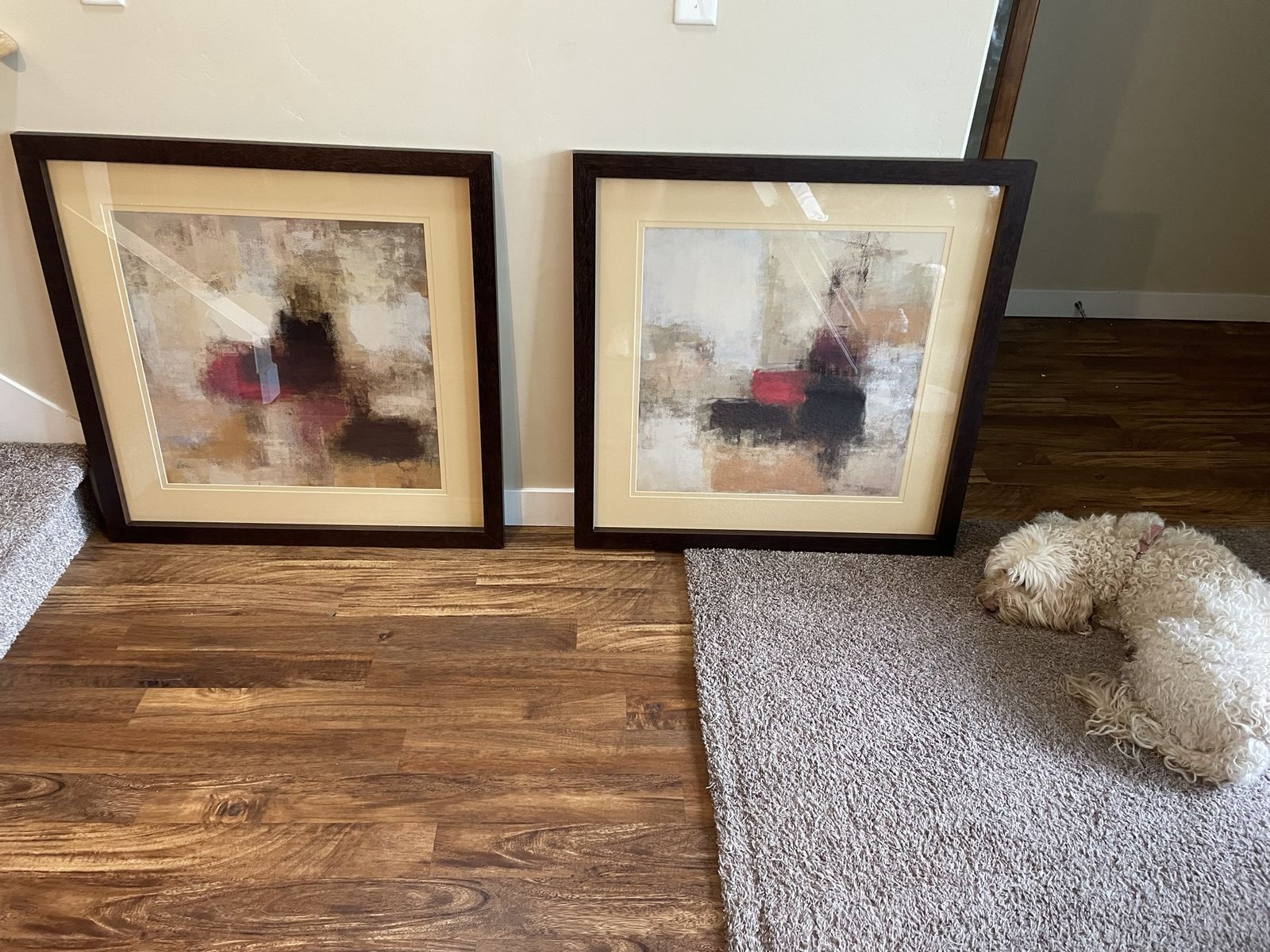 Two large framed fine art prints