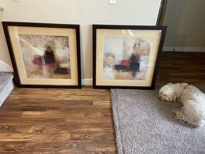 Two large framed fine art prints