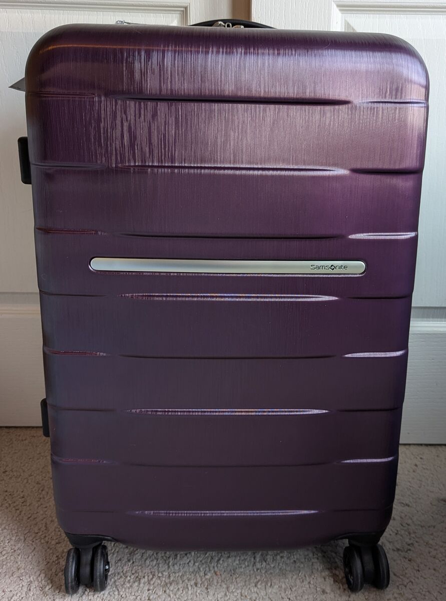 NEW with Tags Samsonite Graham Brushed Spinner 24" Expandable Checked Luggage - Dark Plum