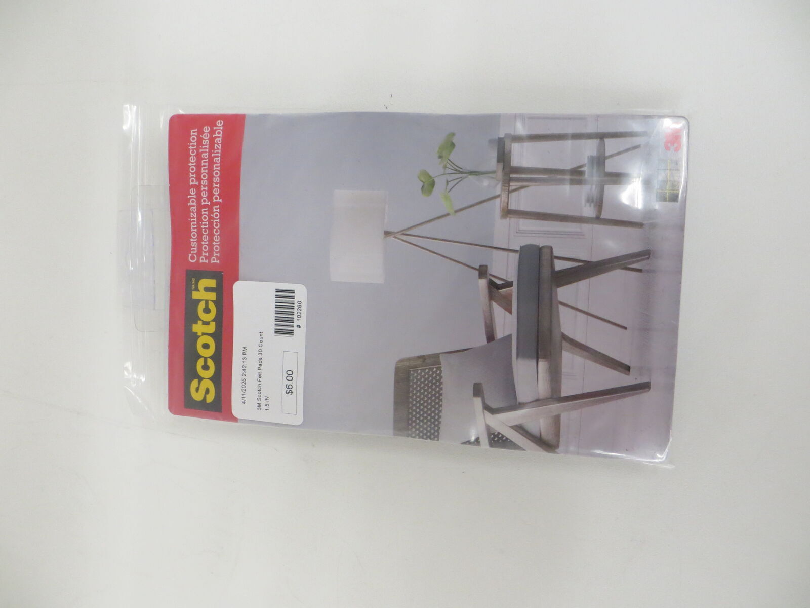 3M Scotch Custom Fit Felt Pads 30-Count 1.5in - 0,75 in #102260