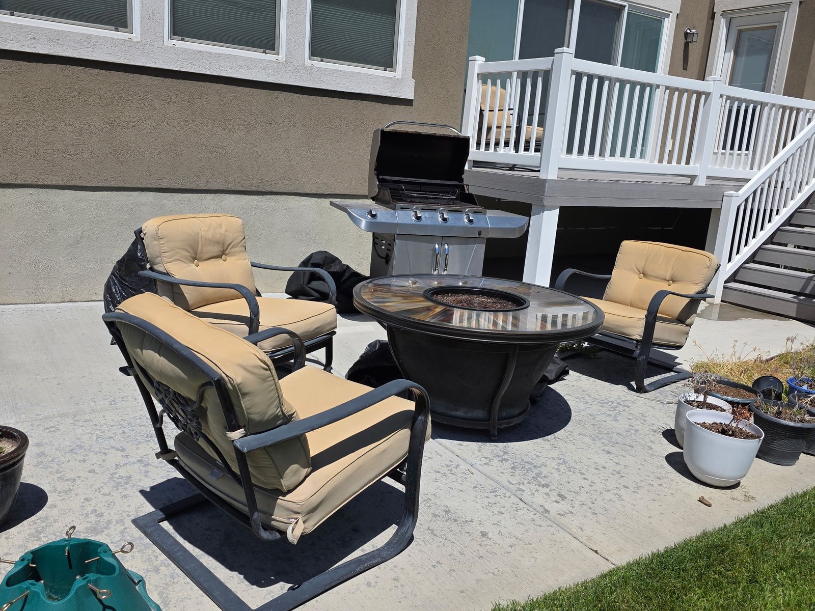 Fire Pit and Patio Chairs