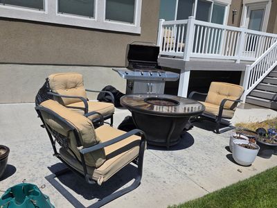 Fire Pit and Patio Chairs